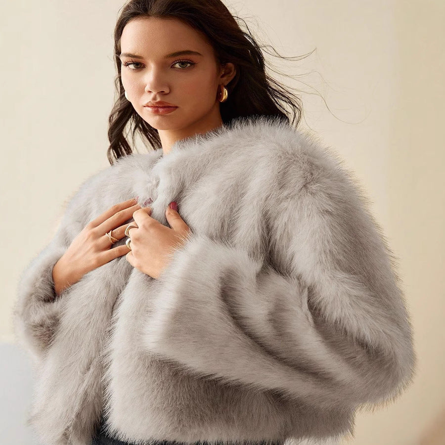 Damen kurzärmlige Pelzjacke WW