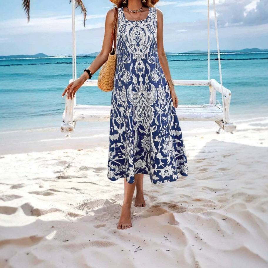 Damen Maxikleid mit elegantem Barockmuster WW