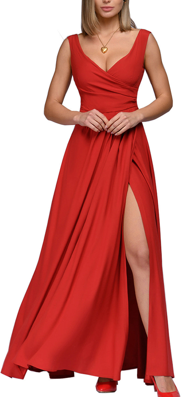 Damen Maxi-Kleid mit elegantem Wickeldesign WW