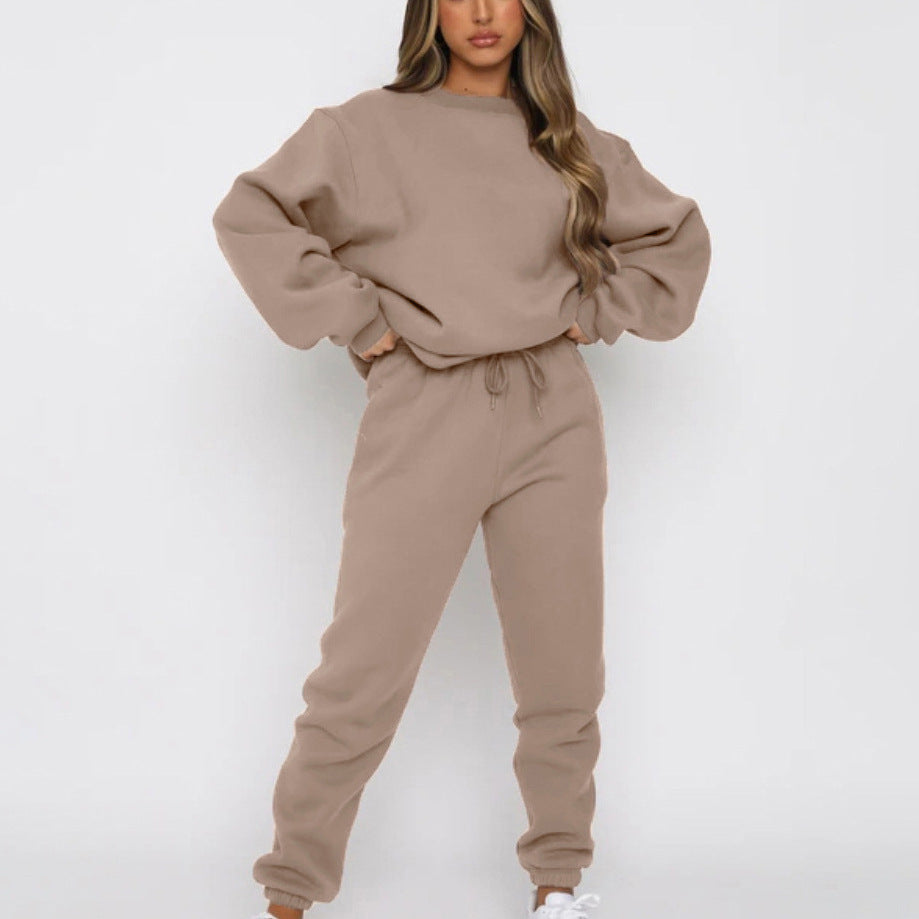 Damen angesagtes Oversized Loungewear-Set aus weichem Fleece WW