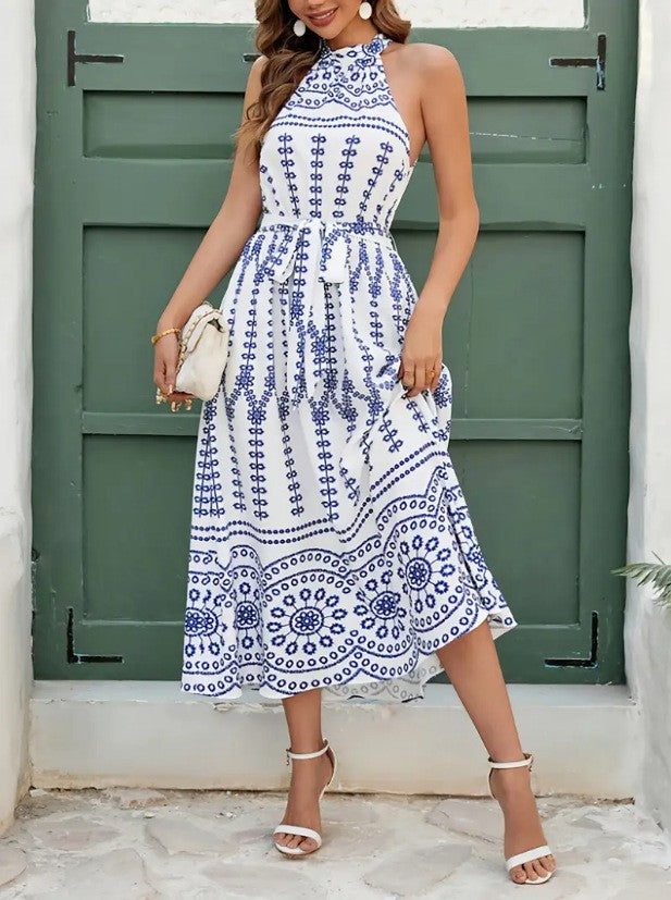 Damen Midikleid mit hübschem Kragen und floralem Druck WW