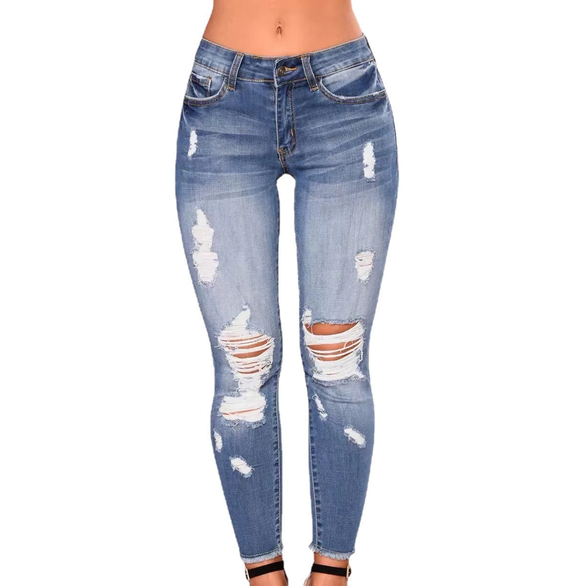 Damen Skinny Jeans mit modischen Destroyed-Details WW