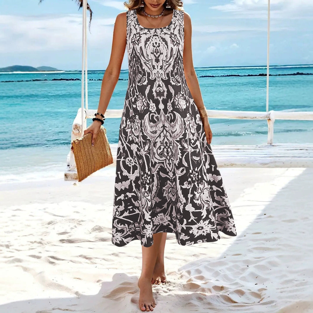 Damen Maxikleid mit elegantem Barockmuster WW
