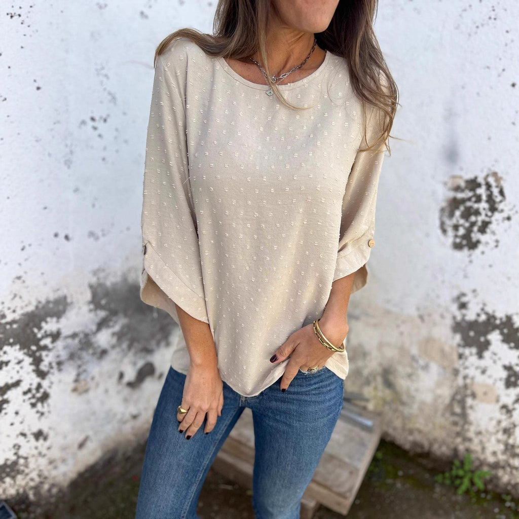 Damen lässige Bluse mit strukturiertem Stoff WW