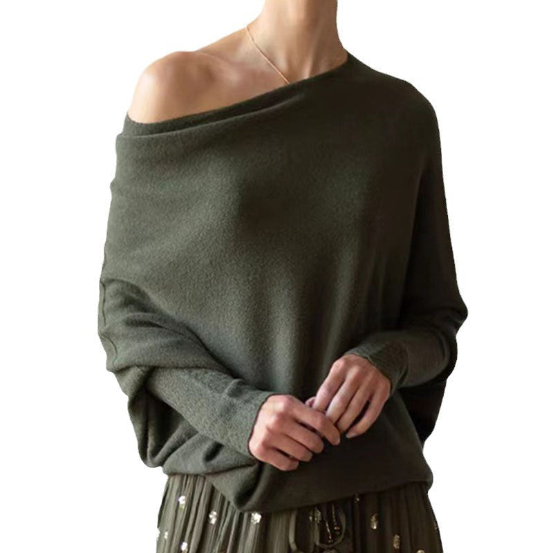 Damen lässiger Schal-Pullover WW