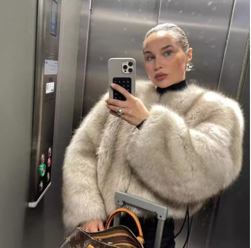 Damen kurzärmlige Pelzjacke WW