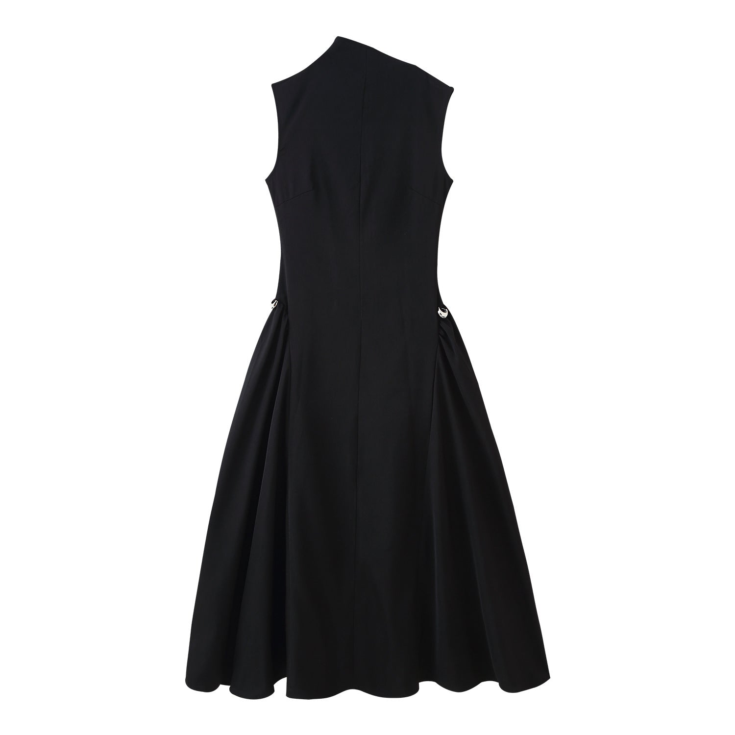 Damen A-Linien Kleid mit asymmetrischem Ausschnitt und eleganten Falten WW