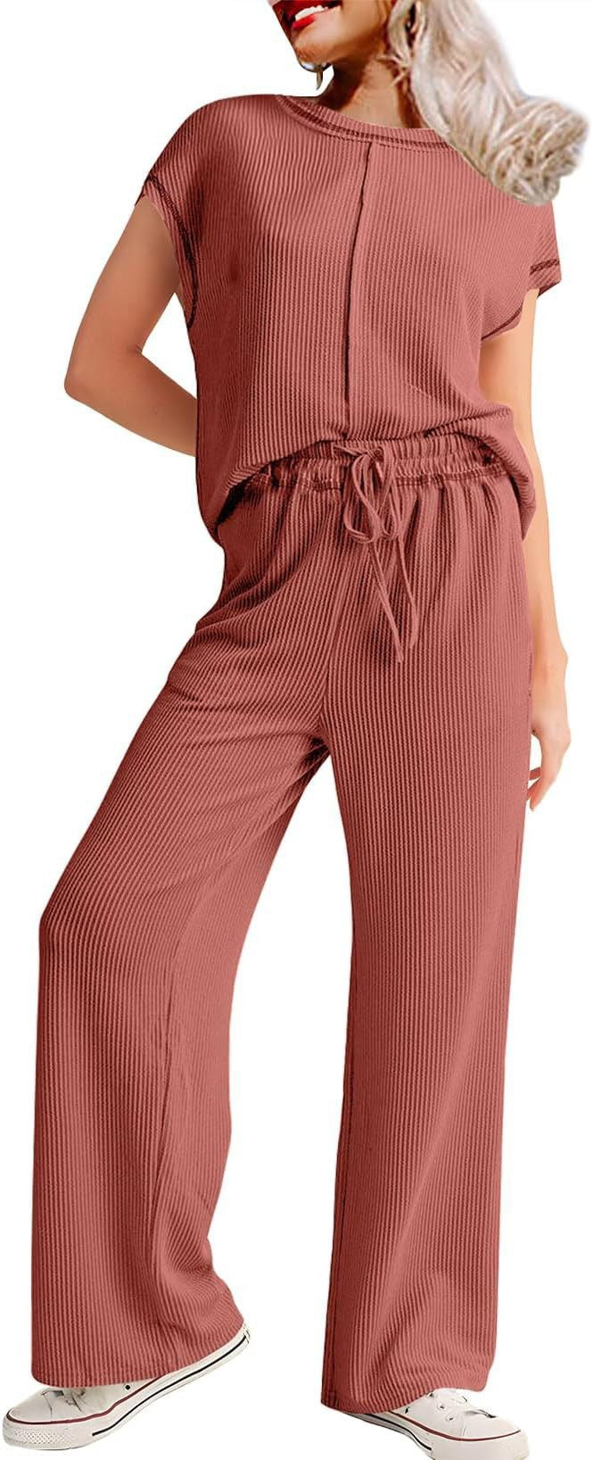 Frauen Relaxed Fit Rippstrick Lounge Set WW