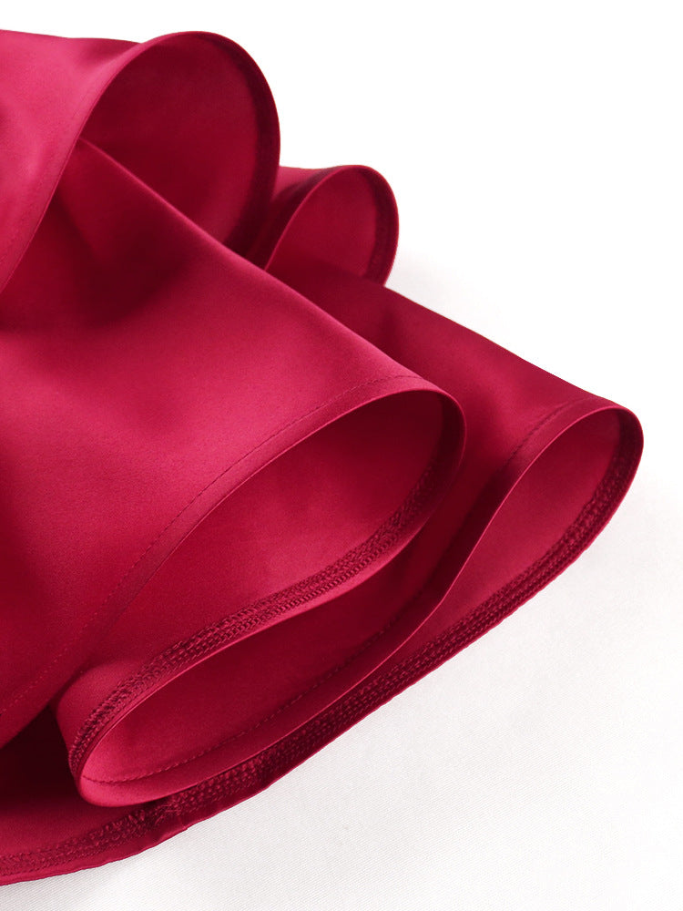 Damen Abendkleid mit asymmetrischem Design und voluminösem Rüschenrock WW