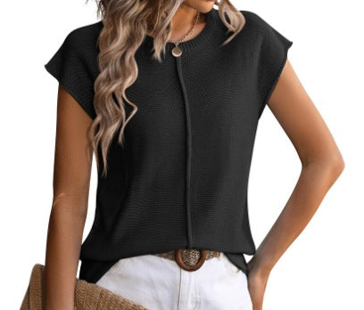 Damen Kurzarm Strickpullover WW