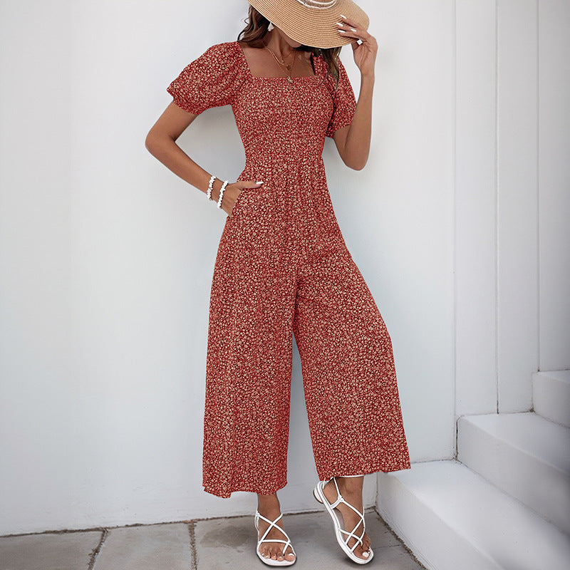 Damen Maxikleid mit Puffärmeln und seitlichem Schlitz WW