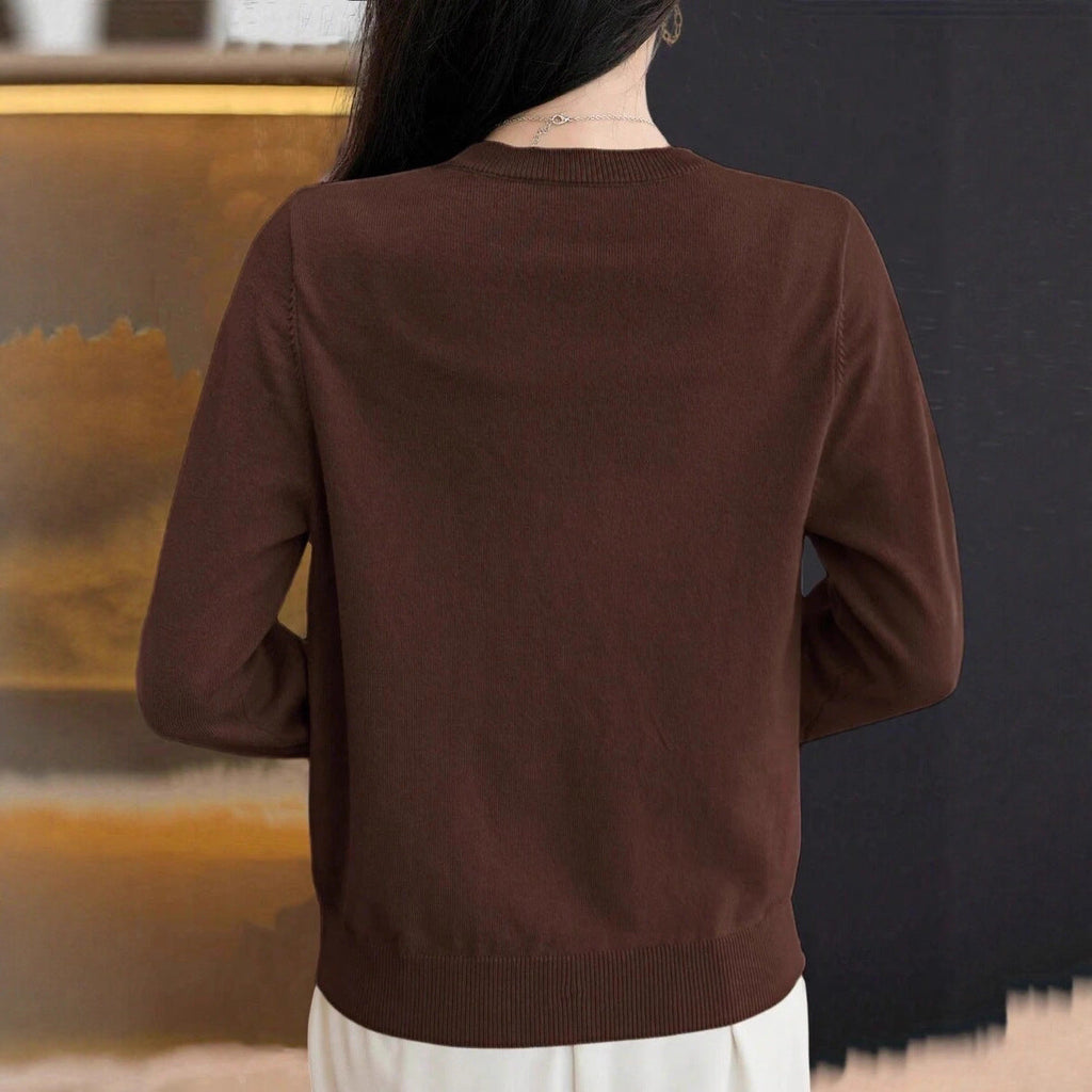 Damen Feine Strickjacke mit Knopfleiste und weichem Material WW