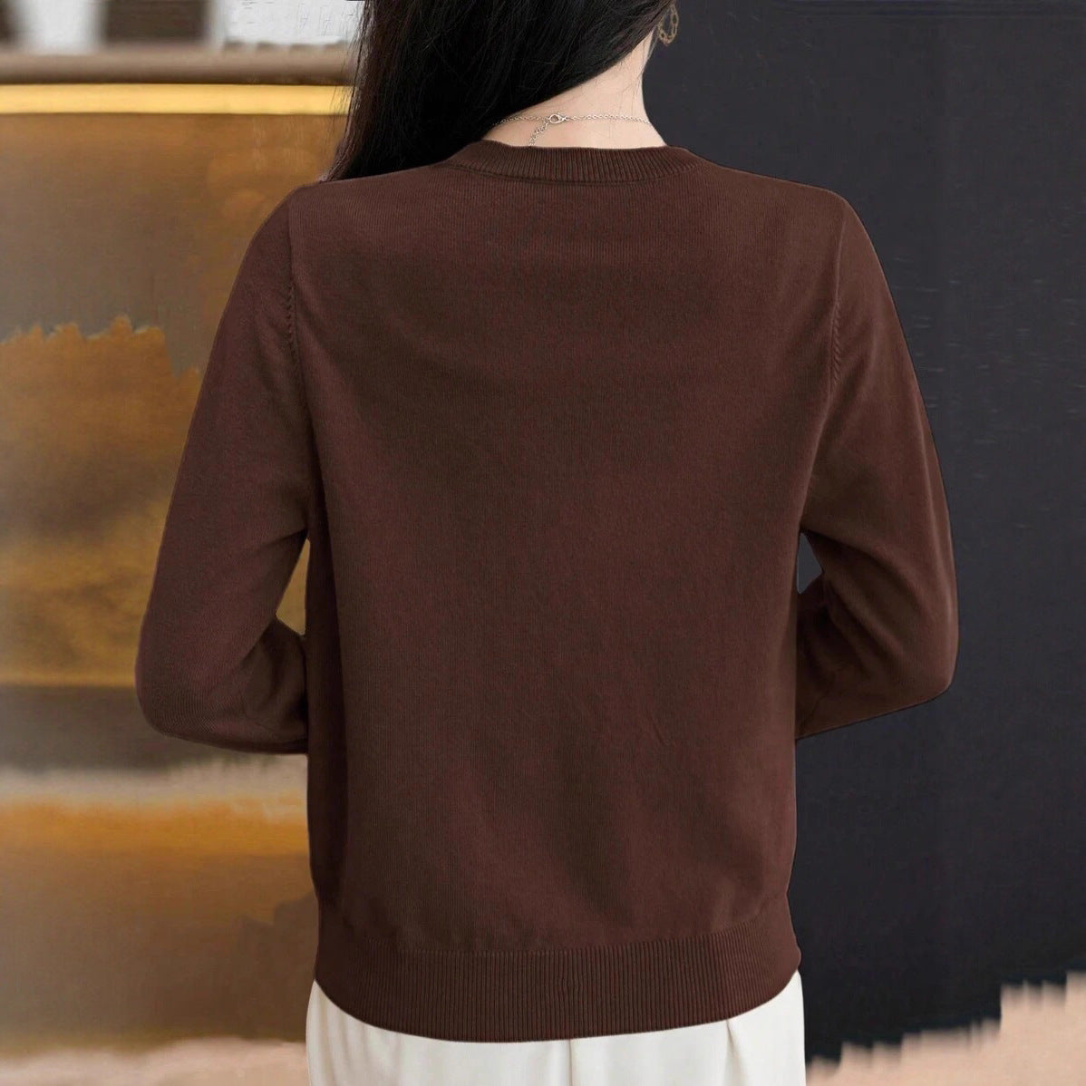 Damen Feine Strickjacke mit Knopfleiste und weichem Material WW
