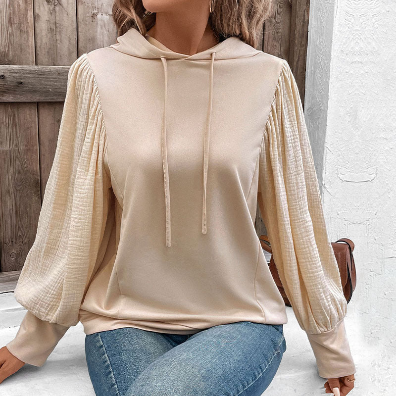 Damen Kapuzenpullover mit voluminösen Ärmeln und praktischen Kängurutaschen WW