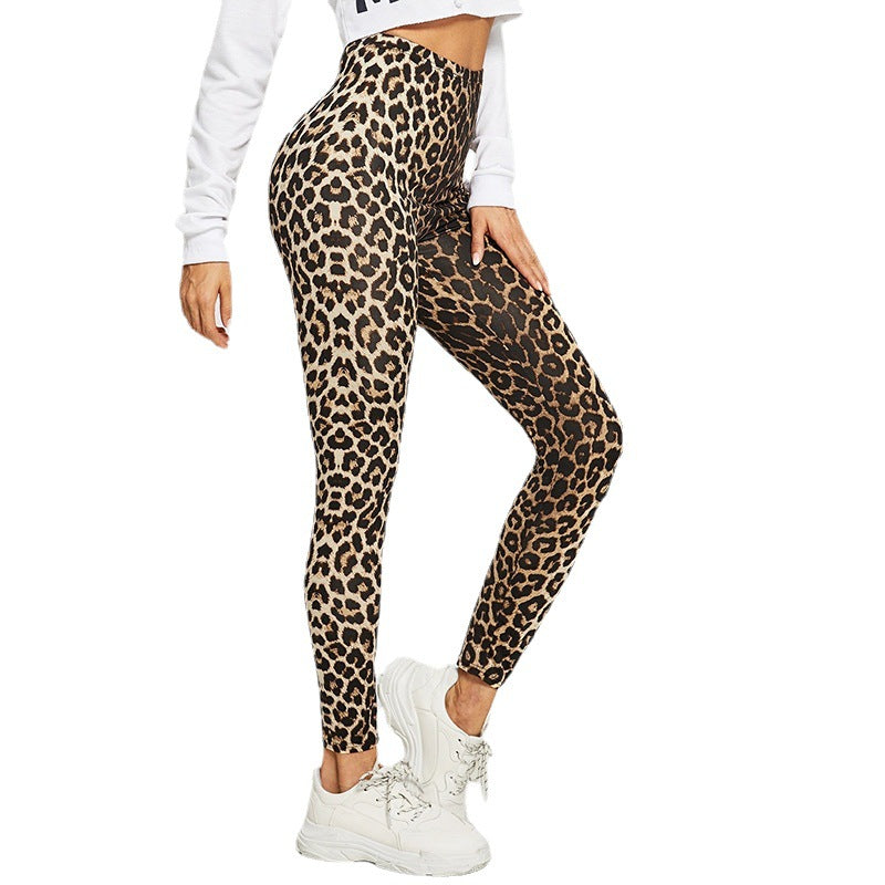 Damen Elegante Leggings im modischen Leopardenmuster WW