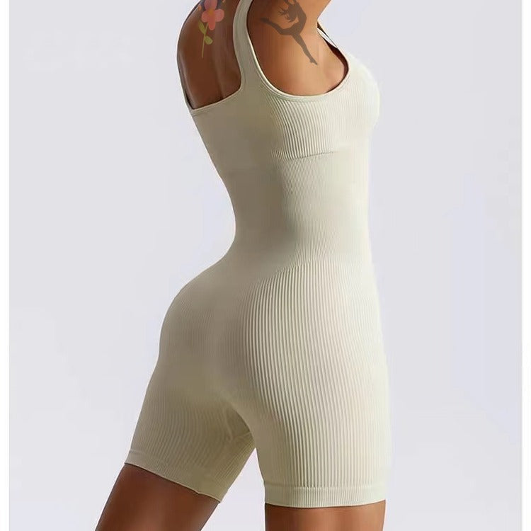 Damen Figurbetonter Sport-Bodysuit mit Rippstruktur WW