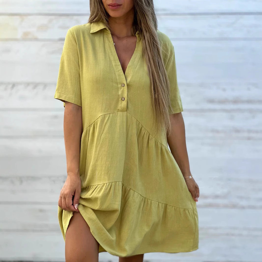 Damen lässiges Hemdkleid WW