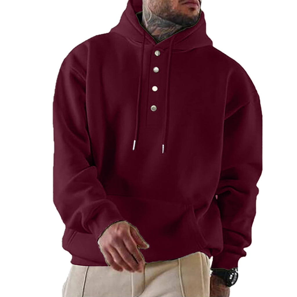 Herren Kapuzenpullover mit modischen Druckknöpfen WW