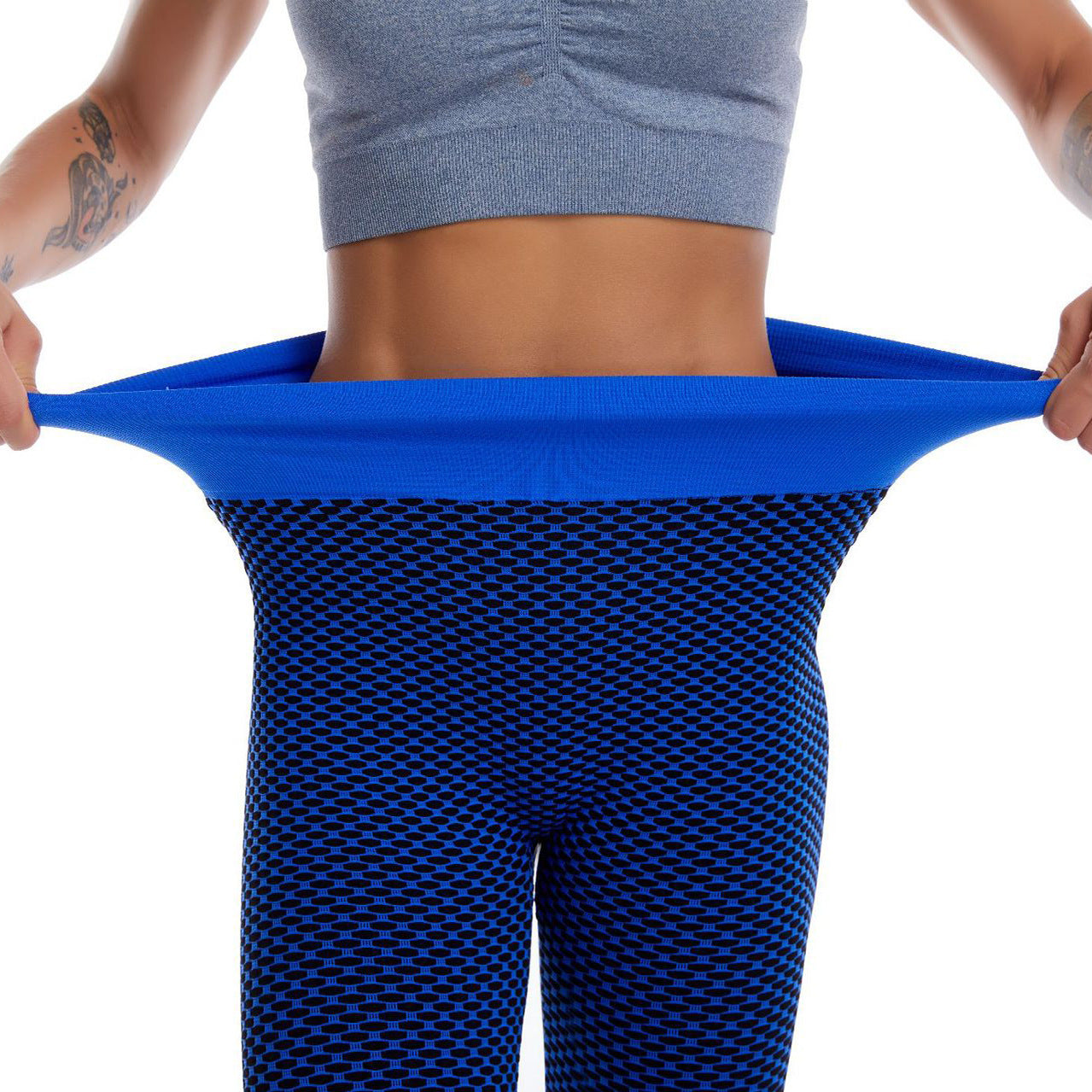 Damen Hochwertige Sport-Leggings mit elastischem Bund und modernem Muster WW