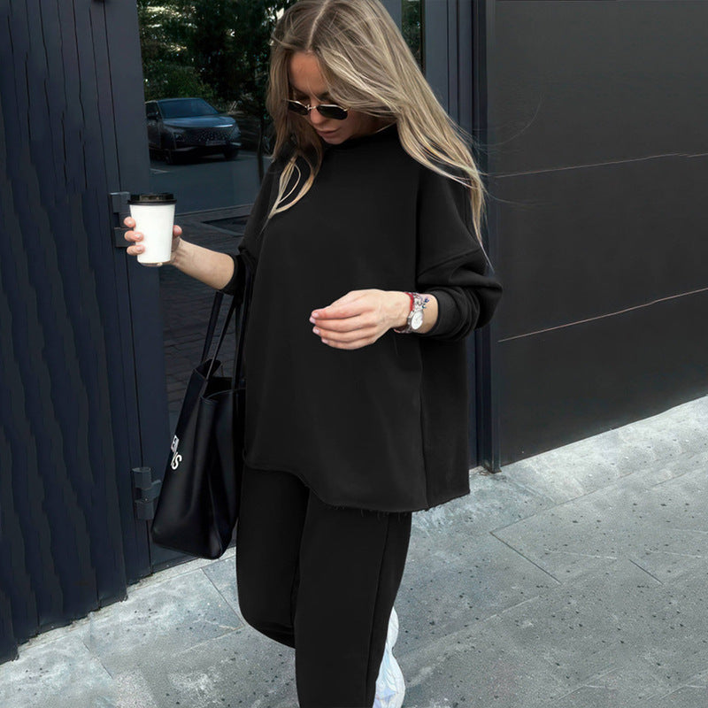 Damen lässiger Sportanzug mit oversized Oberteil und bequemer Hose WW