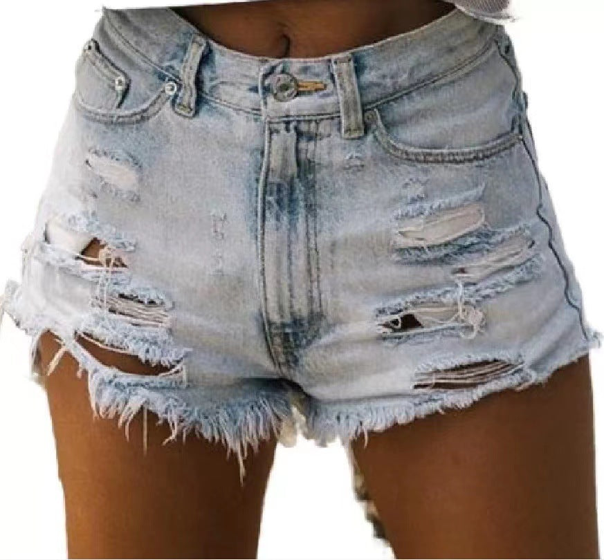Damen modische Zerrissene Denim-Shorts WW