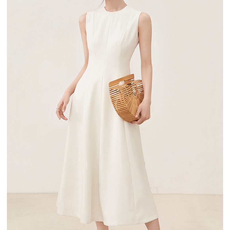 Damen A-Linien Midi Kleid mit gefaltetem Oberteil WW