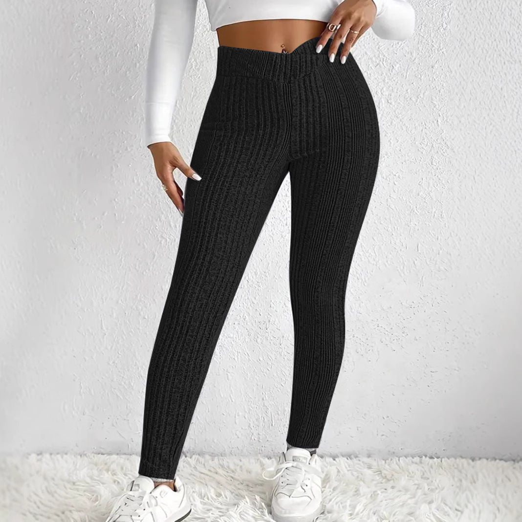 Damen Hochwertige Strickleggings im eleganten Rippmuster WW