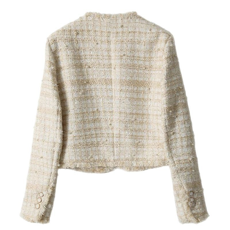 Damen Tweed Boucle Jacke mit schicker Knopfdetails WW