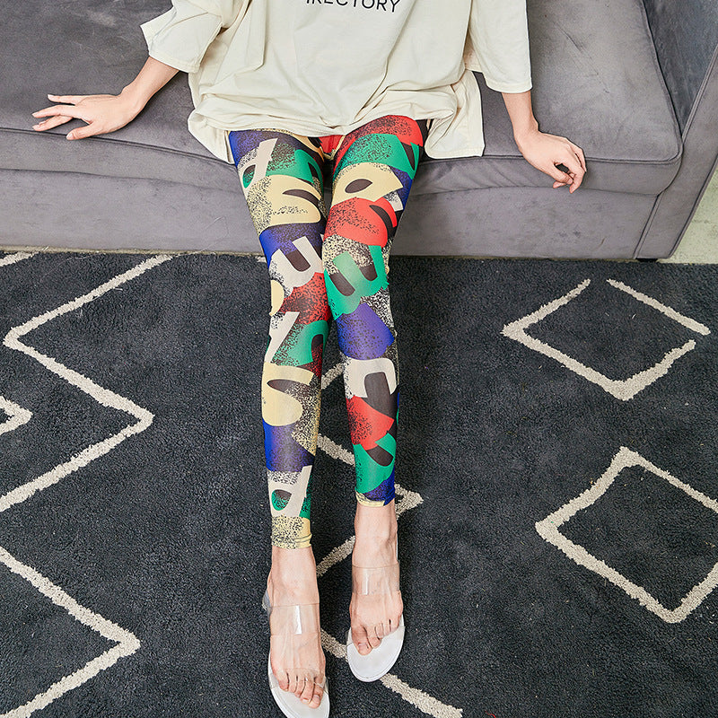 Damen Leggings mit modischem Schriftzug WW