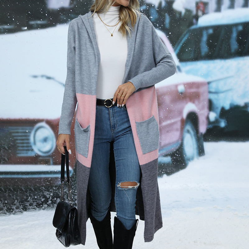 Damen lässiger Kapuzencardigan WW