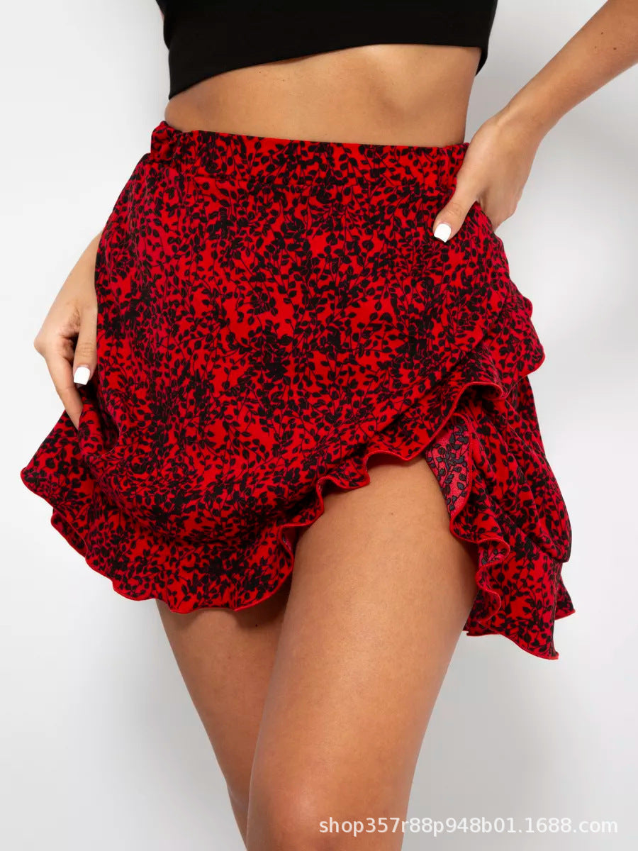 Damen Volantrock mit Blumenmuster WW