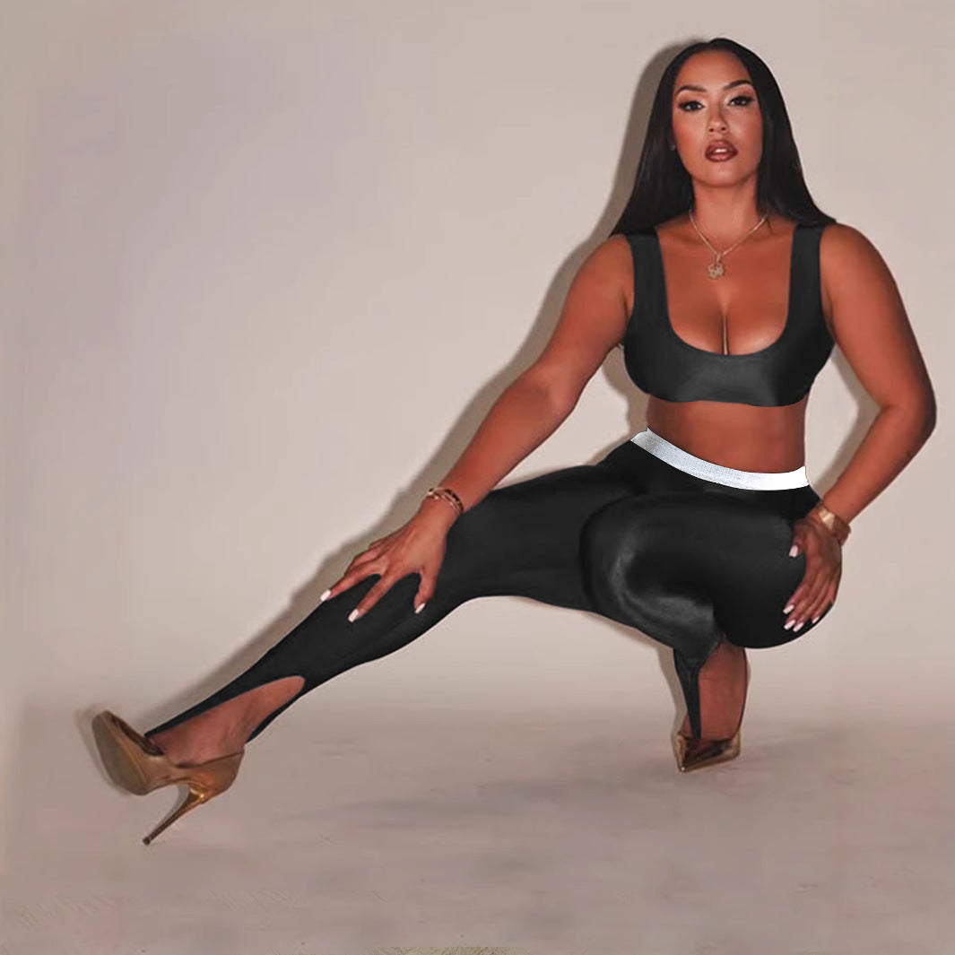 Damen Leggings mit stilvollen Cut-Outs und elastischem Komfortbund WW