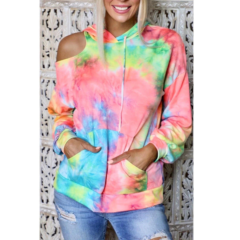 Damen Kapuzenpullover mit ausgeschnittenem Schulterdesign WW