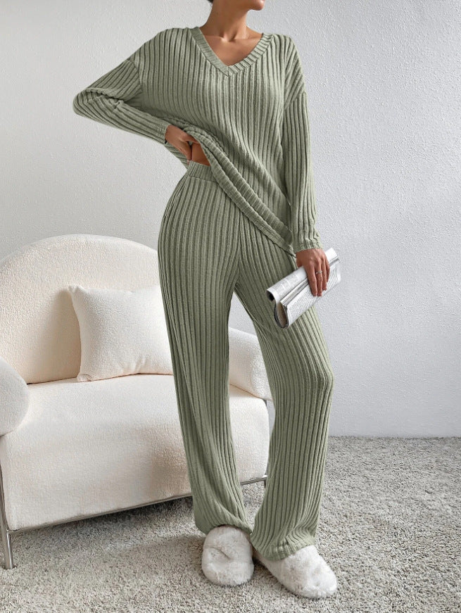 Damen Rippstrick Lounge Set WW