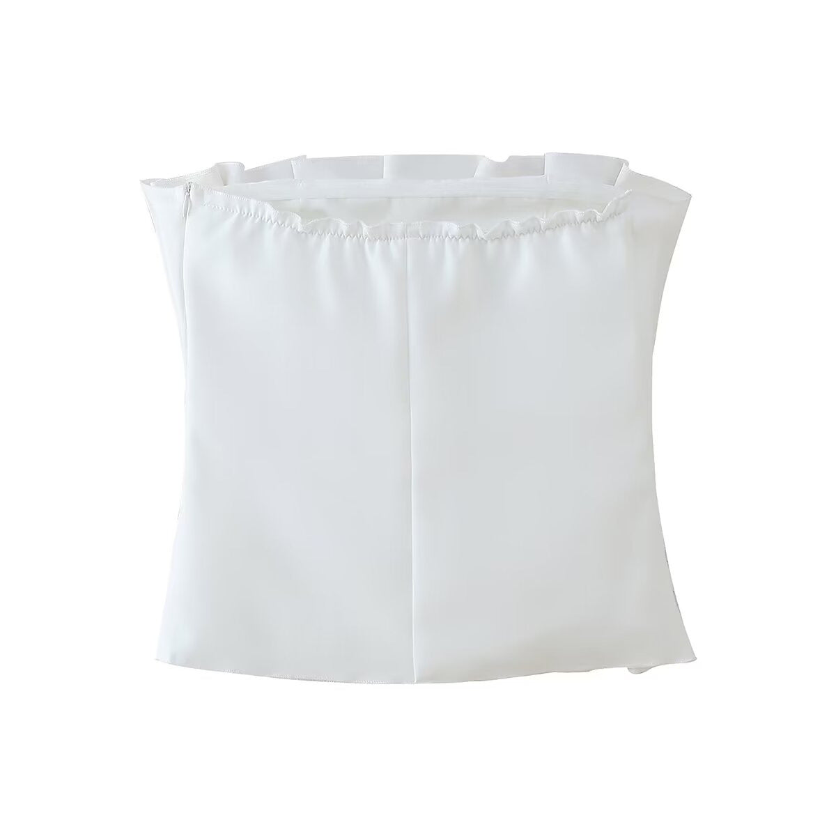 Damen ärmelloses Blusentop mit voluminösem Rüschendesign WW