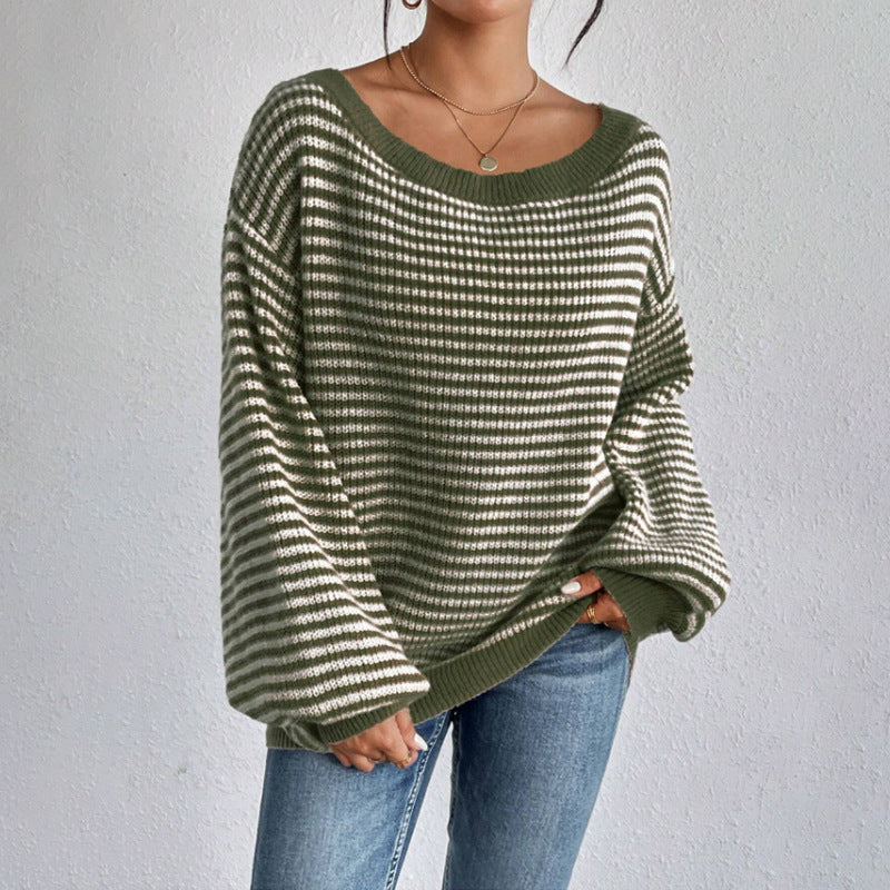 Damen lässiger Oversized-Pullover mit asymmetrischem Schnitt und modernem Gewebe WW