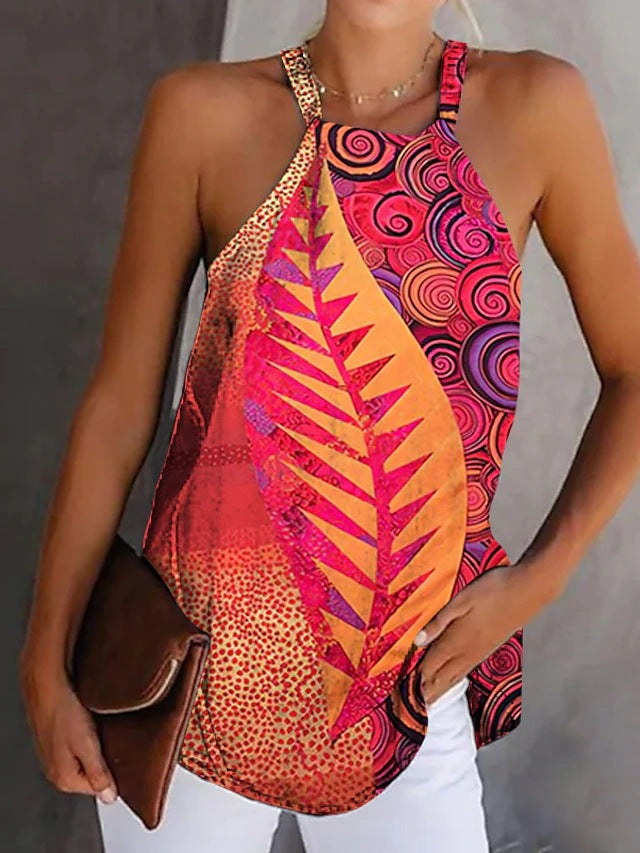 Damen ärmelloses Oberteil mit kreativem Foliendesign WW