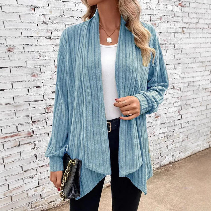 Damen angesagte Strickjacke mit strukturiertem Design und offenem Schnitt WW