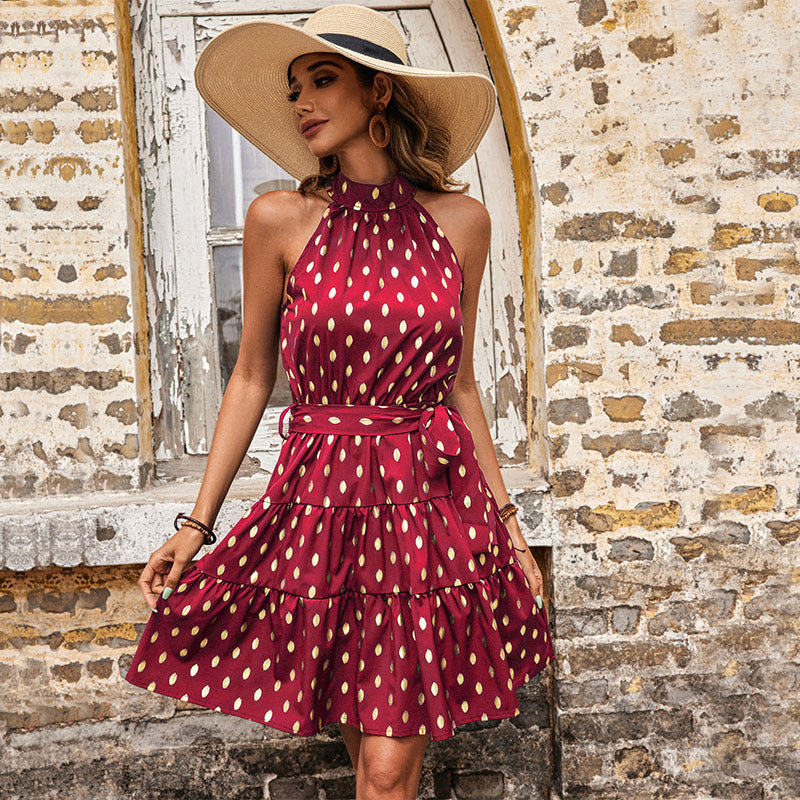 Damen Sommerliches Maxikleid mit elegantem Bindegürtel und Volantdetails WW