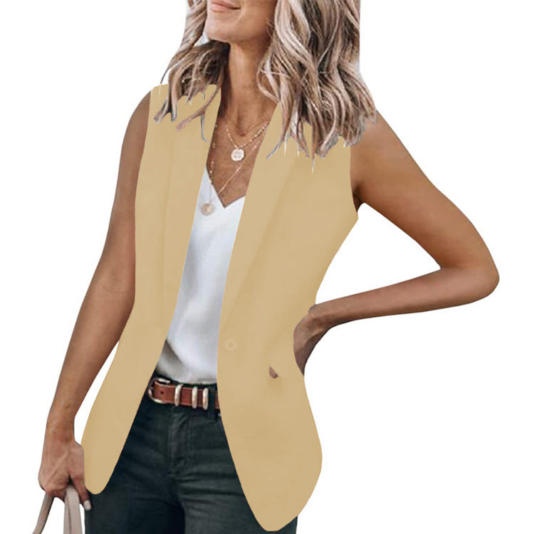 Damen Ärmelloser Blazer im modernen Schnitt mit tiefen Taschen WW