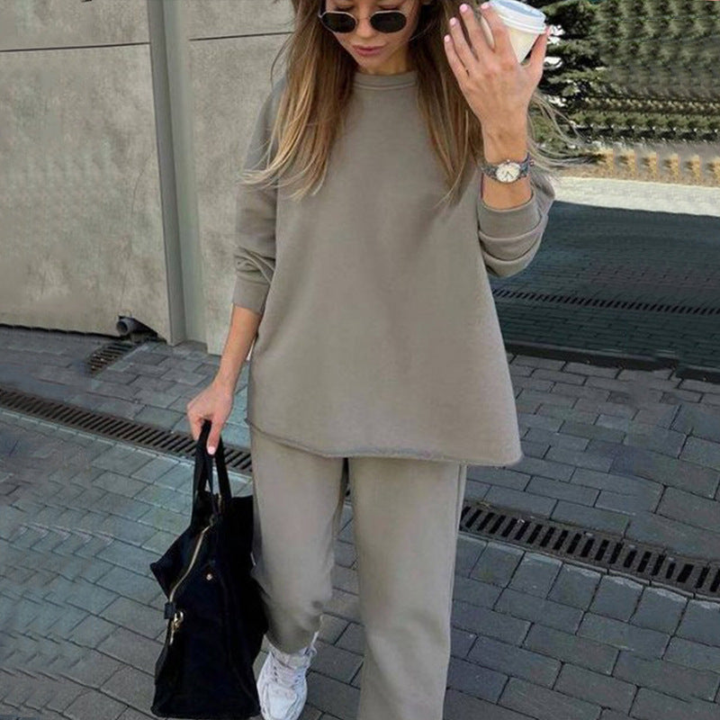 Damen lässiger Sportanzug mit oversized Oberteil und bequemer Hose WW