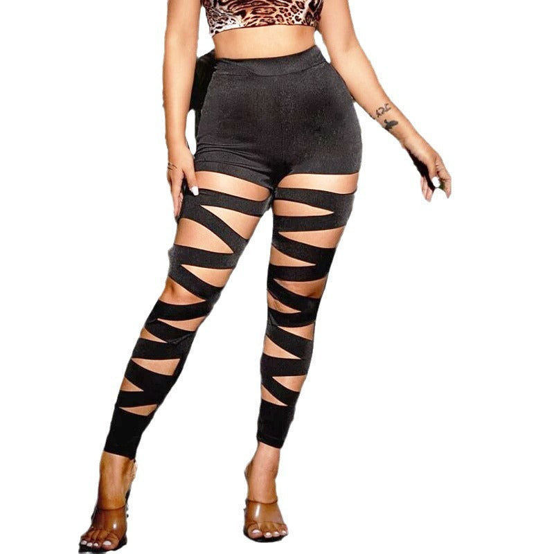 Damen Sportliche Leggings mit aufregendem Cut-Out Design WW