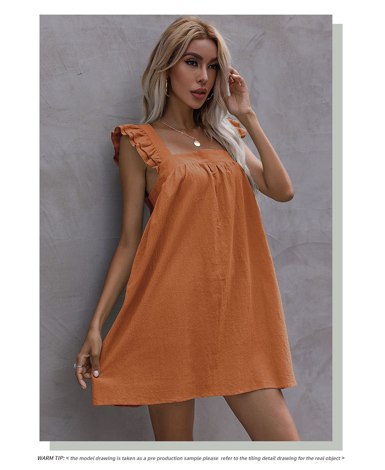Damen Freizeitkleid mit Rüschendetails und elegantem A-Linien-Schnitt WW