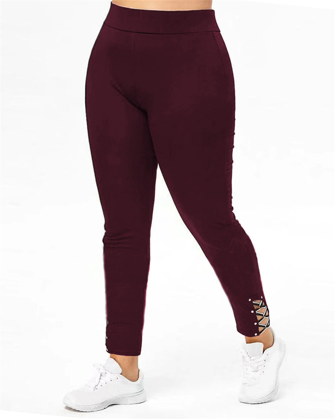 Damen Sportleggings mit dekorativen Schnürdetails WW