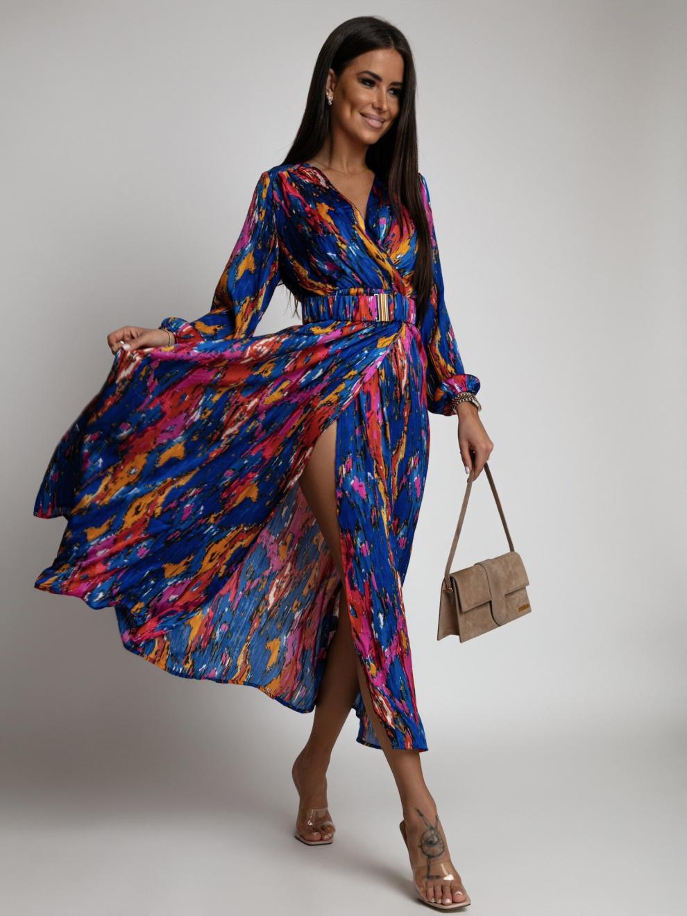 Damen Maxikleid mit bunten Mustern WW