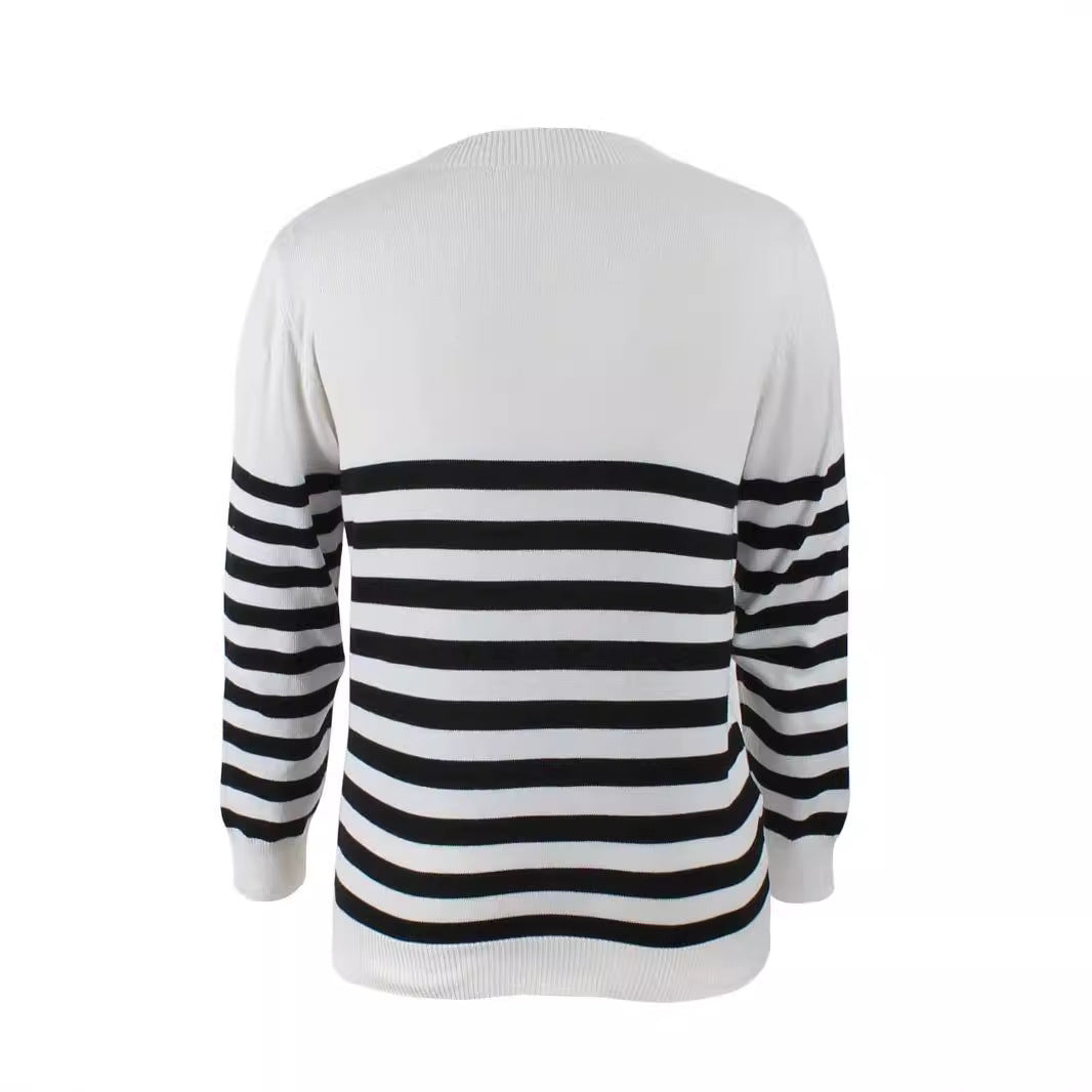 Damen gestreifter Pullover WW