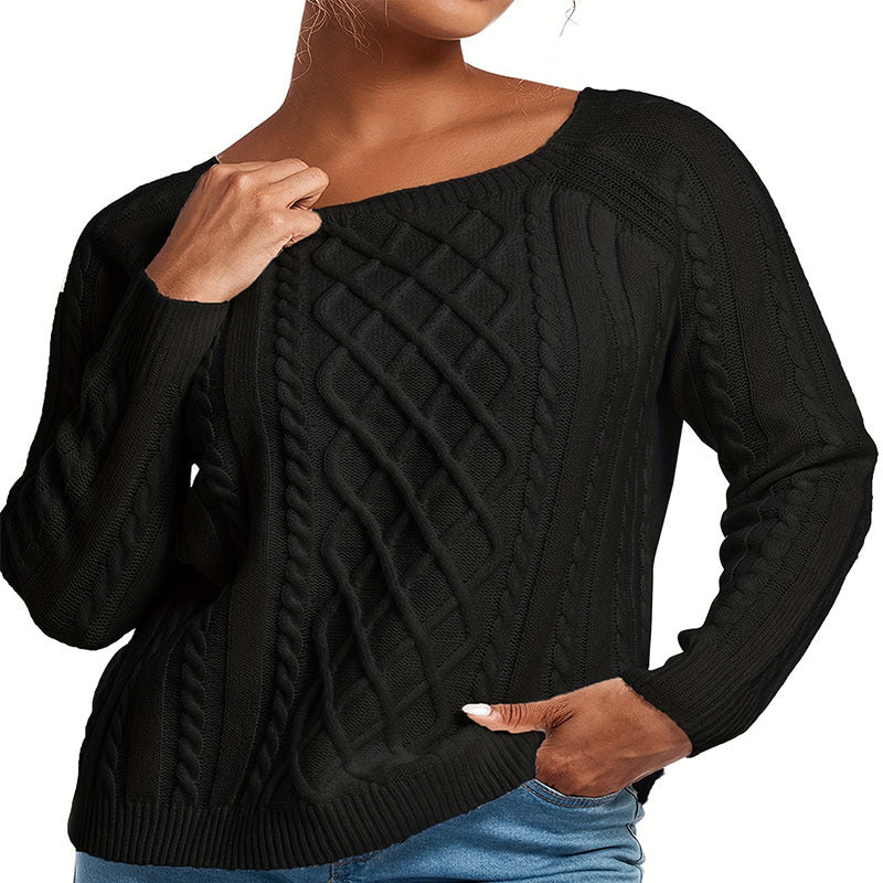 Damen Strickpullover mit stilvollem Zopfdesign WW