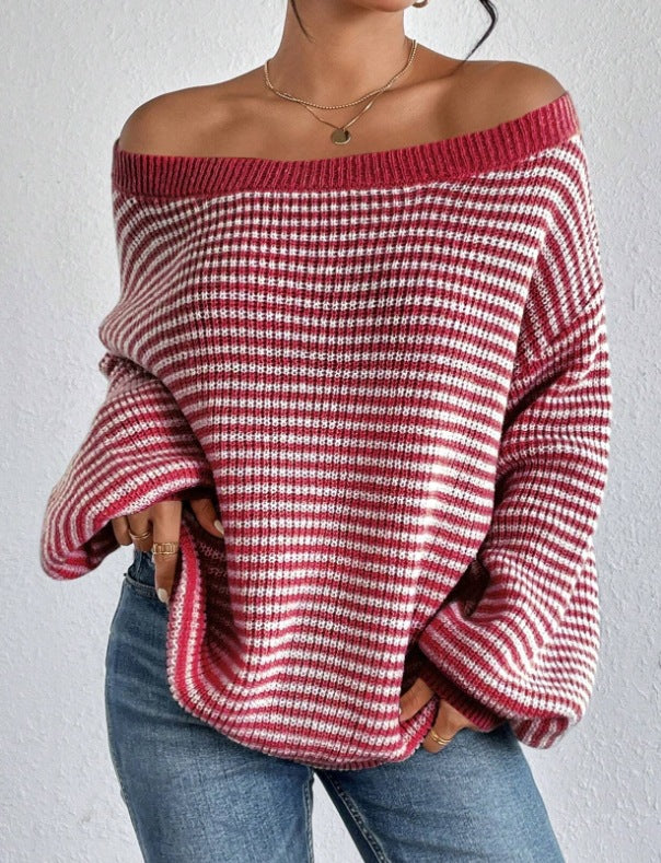Damen Off-Shoulder Strickpullover WW