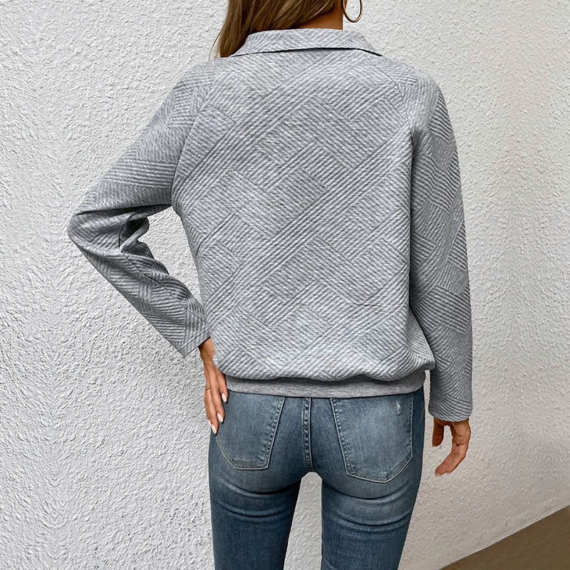 Damen Kapuzenpullover mit strukturiertem Waffelmuster und lässigem Schnitt WW