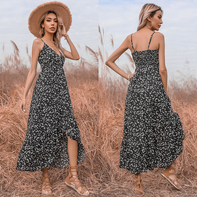 Damen Maxikleid mit zarten Rüschendetails und eleganter Binde-Optik WW